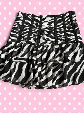 Silk bebe Black & White Zebra Print Mini Skirt